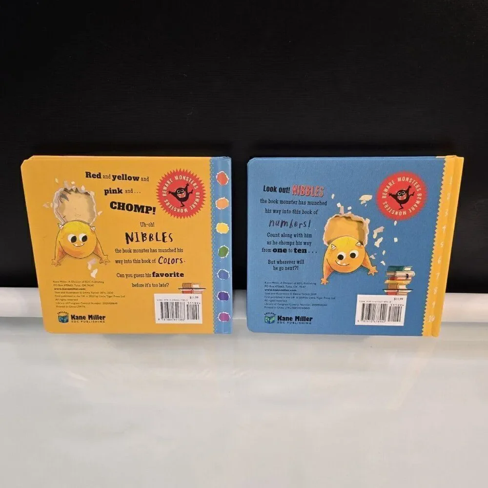 Nibbles by Emma Yarlett 2 Toddler Board Books Numbers And Colors